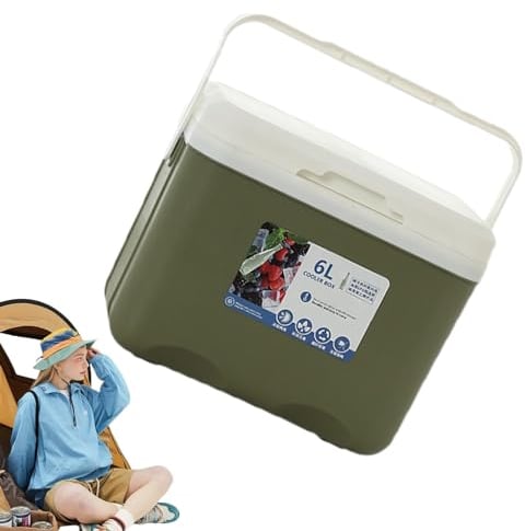 Car Refrigerator Freezer 6L - Insulated Freezer Box Portable Travel Electric Car Refrigerators with Handle for Camping, Travel, Truck, Boat, Home