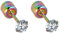 Ohrstecker Edelstahl, Ohrstecker Damen Mehrfarbig 5mm Rund mit Zirkonia Ohrringe Damen 5 mm