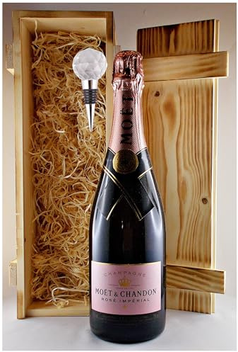 Prremium Rosé kompatibel mit Champagner Moet & Chandon Rosé Flaschenverschluß Holzkiste