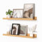 Heimlove Bilder-Ledge-Regal, schwebende Regale, 2er-Set, 61 cm, Bilderregal für Wand mit Latte, Kinder-Bücherregal, Wandmontage, für Wohnzimmer, Schlafzimmer, Dekor, Bücher, Fotorahmen, natürliche