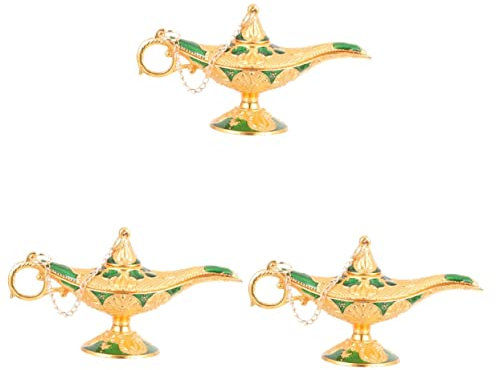 IMIKEYA 3st Aladins Lampe Vintage-schreibtischlampe Jahrgang Wunschlampenmodell Retro-petroleumlampe Lampendekor Für Zu Hause Tischdekorationen Laterne Ampel Luxus Heim Green Zinklegierung