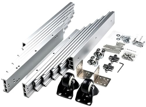 KELUNIS GlissièRe De Table à Extension ComplèTe Rails Coulissants En MéTal Robuste Pour Armoire Pour Table DissimuléE Bureau Comptoir De Cuisine Guide De Rails MéTalliques,1270mm