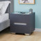 LEMROE Bedside Table, Smart Nightstand with Wireless Charging Bedside Table, High Gloss Cabinet with Drawers and Adjustable LED Light Home Bedroom Furniture (BLBL-2 Drawers)