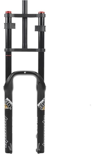 KLYso 1-1/8 Gabelschaft 140mm Federweg QR Mountainbike Doppelschulter Rückprall Federgabeln for 4,0 Fat Tire ATB/BMX Fat Forks Air Bike E-Bike Vorderradgabel Fahrrad Luftgabeln Snow Fat(Black)