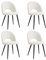 JZGORC Lot de 4 Chaise de Salle à Manger, Chaise de Salle à Manger Teddy en Velours Doux, Chaise de Cuisine avec Siège Moelleux et Accoudoirs, Pieds en Métal - Blanc