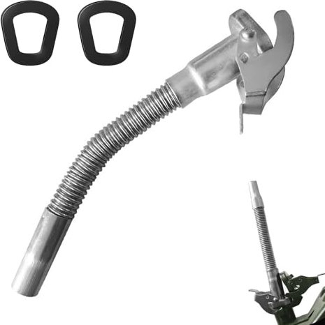 Sporgo Beccuccio per tanica di benzina: tanica, in acciaio inox, tubo di scarico flessibile, beccuccio per tanica di benzina 5 10 e 20 litri, per auto, camion, nave, moto