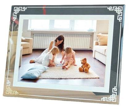 Ayoiow Cadre pour Salon 21x15 Verre Cadre 21x15 Couleur Argent Cadre Photo De Bureau pour Bureau