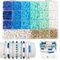 yumcute 3000 Stück Blau Polymer Clay Perlen, Armband Set Selber Machen, 6 Farbe Schmuck Selber Machen Set, 6mm Clay Beads für Die Herstellung von Armbändern, Halsketten und Ohrringen