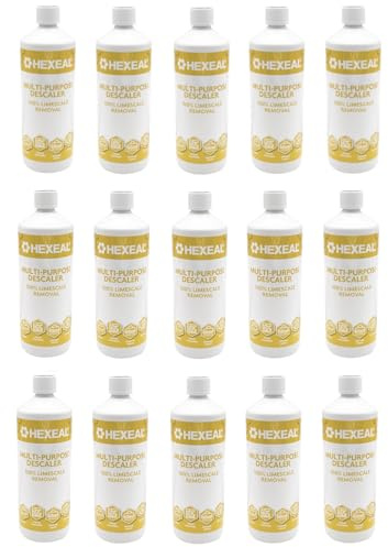 Hexeal Multipurpose Descaler 15L - Limescale Remover For Appliances | 15 x 1L - Fast Acting Limescale Remover for Kettles, Coffee Machines, Irons & Shower Heads