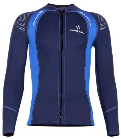 Men top2,3XL,Veste de plongée en néoprène 3mm pour Femme et Homme – Haut de Combinaison Thermique à Manches Longues avec Fermeture Avant pour Surf, Natation, plongée et Kayak en Eau Froide