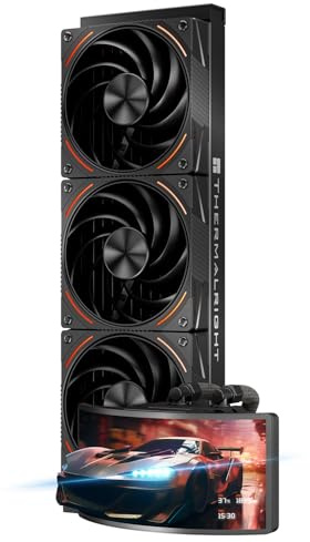 Thermalright Rainbow Vision 360 Turbo ARGB Black Refroidisseur de liquide pour processeur AM5/Intel LGA1851/1700, écran incurvé de 6,67, ventouse magnétique avec une résolution de 2400 x 1080