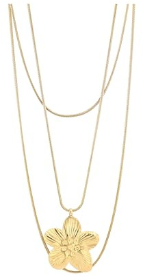 Akzent Kette Damen - Premium Layering-Halskette Damen in Gold aus Edelstahl, 100% Wasserfest & Hautverträglich