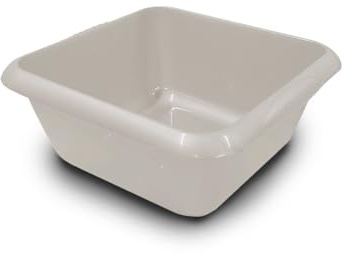 ORGANIZED 7L Square Washing Bowl – Durable Plastic Basin for Kitchen, Cleaning & Household Use | Compact Washing Up Bowl (Taupe)