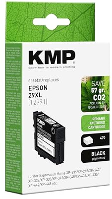 KMP Tintenpatrone passend für Epson 29XL Black (C13T29914010) - E218BX - für Epson Expression Home XP-235 XP-240 XP-245 XP-247 XP-250 XP-255 X... etc.