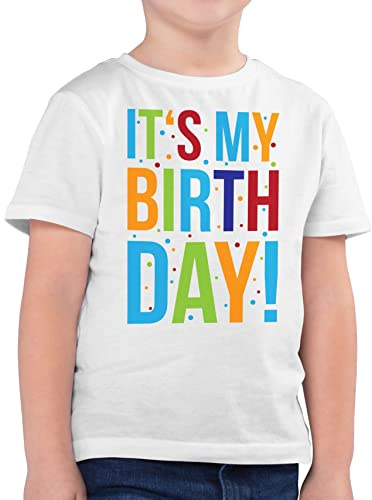 Kinder T-Shirt Jungen - Kindergeburtstag Geschenk - It's My Birthday! - 116 (5/6 Jahre) - Weiß - Tshirt Geburtstagskind Geburtstags-t-Shirt Birthday its Shirt 2 Geburtstag Junge für Geburtstags