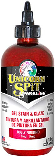 Unicorn Spit Sparkling Dolly Firebird Red Glitter Paint Gel Stain and Glaze 236ml