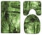 A.Monamour Badezimmer Badematte 3 Teilig Set Tropische Palme Blatt Grün Wald Wild Dschungel Landschaft Teppich Für Toilettenartikel Flanell Saugfähig Badteppiche Badvorleger Badgarnitur WC Vorleger