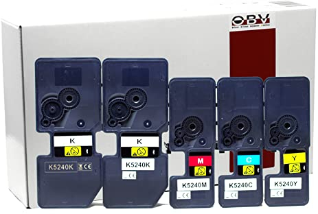 OBV Kompatibel 5X Toner ersetzt Kyocera TK-5240 für M5526cdn M5526cdw P5026cdn P5026cdw - 2X schwarz, je 1x Cyan, Magenta, gelb