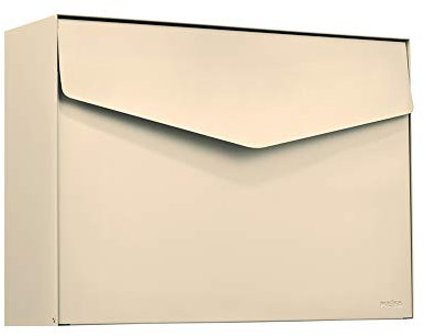 ME-FA MEFA Briefkasten Letter 112 (Farbe elfenbein, Postkasten mit Sicherheitsschloss, Designbriefkasten, Größe 312x430x128 mm) 112220M