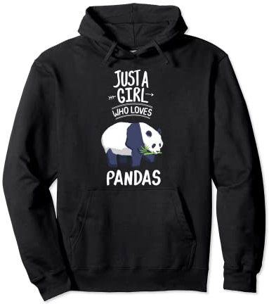 Damen Just A Girl Who Loves Pandas Geschenk Panda Bär Pullover Hoodie