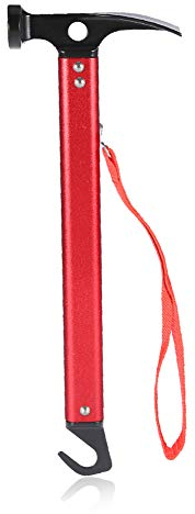 Camping Hammer Zelthammer Hammer für Zeltheringe Peg Hammer tragbar für Camping, Bivvy Outdoor Sports (rot)