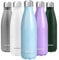 SUNWILL Metal Water Bottle Stainless Steel 500ml, Insulated Reusable Thermal Flask for Cold and Hot Drink, Travel, Sports, Gym, Pearl Blue Gloss Finish