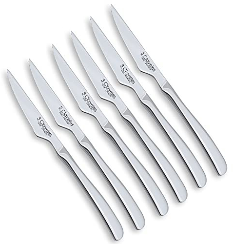 3 Claveles Set 6 Cuchillos chuleteros, Acero Inoxidable