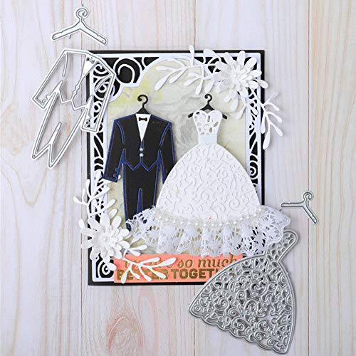 SpirWoRchlan Stanzmaschine Stanzschablone,Scrapbooking Prägeschablonen Stanzformen Schablonen Für Scrapbooking Fotopapier Karten Handwerk Prägen DIY Geburtstagsgeschenk Hochzeitskleid Anzug