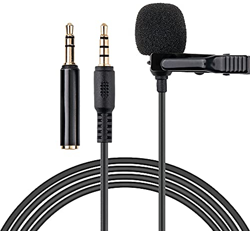Microfono Lavalier da 3,5 mm, microfono a condensatore omnidirezionale di grado professionale per smartphone PC computer e fotocamera - registrazione intervista, videoconferenza, podcast
