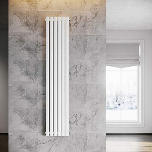 ELEGANT Heizkörper Modern Vertikal Weiß 1800x354mm Design Paneelheizkörper Röhren Doppellagig Flachheizkörper Mittelanschluss Heizung