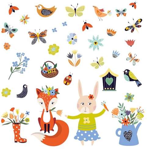 younikat Fensterbild Ostern Osterhase Frühling I beidseitig I Fenster-Aufkleber statisch haftend I wiederablösbar I dv964