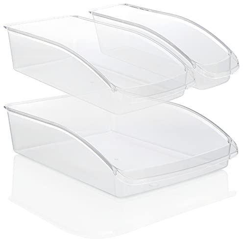 COM-FOUR® 3x Scatole per frigorifero - Scatole di stoccaggio per la cucina - Sistema di organizzazione con 3 contenitori per frigo
