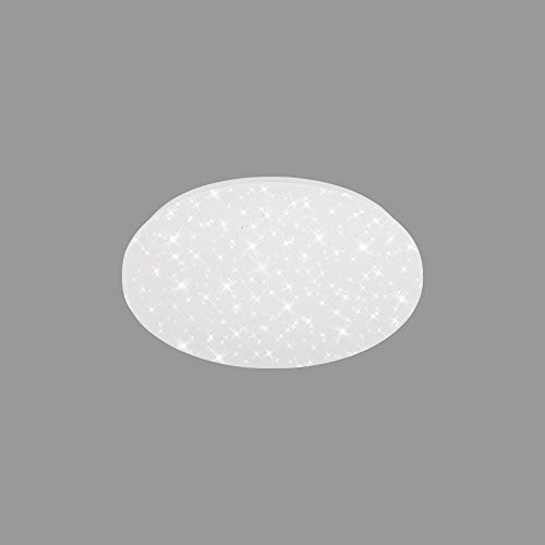 BRILONER - LED Deckenlampe mit Sternenhimmel, neutralweiße Lichtfarbe, 12 Watt 1200 Lumen, LED Lampe, LED Deckenleuchte, Wohnzimmerlampe, Schlafzimmerlampe, Küchenlampe, 27,8x6,5 cm, Weiß