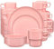 LOVECASA Juego de Vajillas Redondos de 32 Piezas, Vajilla de Porcelana, Cada Una con 8 Cuencos, 8 Tazas, 8 Platos de Postre y 8 Platos de Cena, Rosa