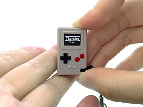 TinyCircuits Thumby (Gray), Tiny Game Console, Playable Programmable Keychain: Electronic Miniature, STEM Learning Tool, Multicolor
