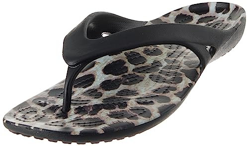 Crocs Mujer Kadee II Graphic Flip W Chancla de dedo, Black/Multi Animal, 38/39 EU