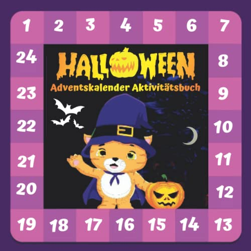 Halloween Adventskalender: Halloween Countdown für Kinder ab 5 jahre, mit Wortfindung, Labyrinthe, Malvorlagen, Sudoku... Geschenkideen für Jungen und Mädchen