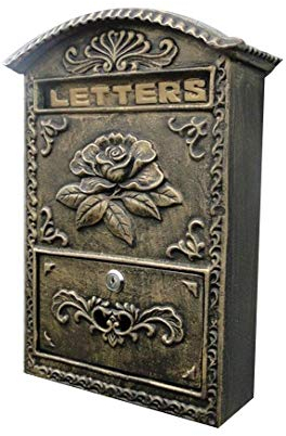 Briefkasten Postfächer for Außenbriefkasten Wandhalterung Antiker Briefkasten, Retro-Wandbriefkasten, Eisen, Braun Vintage Europäischer Außenbriefkasten Postkasten Sicherer Briefkasten Außenbriefkaste