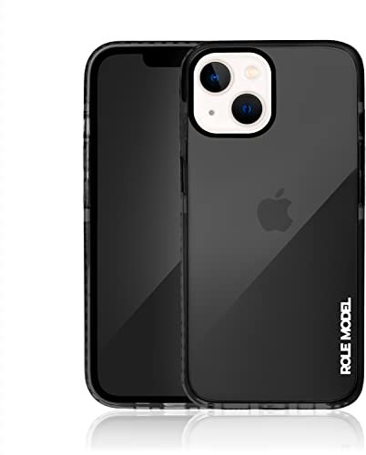 ROLE MODEL® Cybercase - Transparente Schutzhülle mit Kameraschutz und Displayschutz - Intensive Farbe und ungewöhnliches Design - kompatibel mit iPhone 14 (Onyx Black Edition)