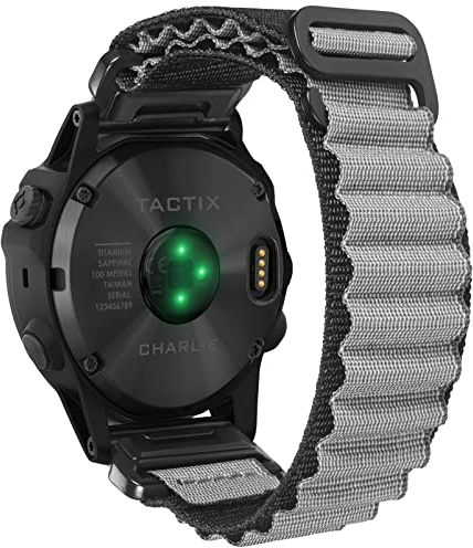 Nylon Uhrenarmband Kompatibel mit Garmin Sportarmband für fēnix/Forerunner/Vivoactive/Approach/MARQ/quatix/D2 Serie Robustes Ersatzband für Männer