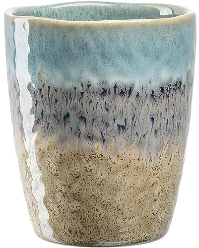 LEONARDO Matera Grande tasse en céramique pour café, thé, etc. – Capacité 300 ml – Fait main – Passe au micro-ondes et au lave-vaisselle – 1 pièce en bleu/anthracite/beige