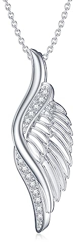YAFEINI Flügel Kette für Damen 925 Sterling Silber Engelsflügel Anhänger Engel Halskette Engelsflügel Schmuck Geschenk für Mädchen (Flügel Halskette)