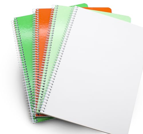 DOJA Barcelona | Quaderno A5 Fogli Bianchi | 4 Pezzi | Quaderni A5 Bianchi con Copertina Morbida | 80 Fogli Lisci | Notebook Colorati Casuali | Quaderno A5 Disegno per Viaggio, Vacanze, Studio...