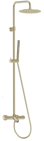 Essebagno Luisa II 250 colonne bain-douche thermostatique or brossé