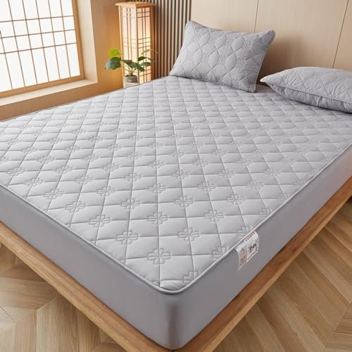 JIANINGHOME Bettlaken mit 180x220,Mikrofaser Matratzenauflage Superweich Matratzen Topper Tiefe Tasch