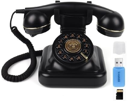 Audio Livre d'or Enregistrement de téléphone Messages vocaux personnalisés, Classique Rétro Style Livre d'or Téléphone pour Fête Mariages Anniversaires Location Confessions Occasions Spéciales (Noir)