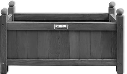 My Garden Wooden Rectangular Planter 60CM Heavy Duty Light Weight Large Wooden Raised Bed Planter For Garden Patios & Decking Plant Box Easy To Assemble Ideal For Plants Shrubs Flowers