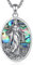 INFUSEU Collier Déesse De La Mer, Iemanjá Pendentif 925 Argent Sterling Coquille D'ormeau Bijoux Mythologie Grecque Cadeau Symbole Protection Grec Ancien Méduse Païen Charme Gorgone