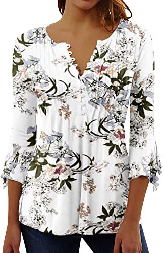 Vetements Femmes Soldes Tunique Chemisier Rose Femme Blouse Fleurie Femme Haut Femme Chic Et Elegant Ete Tee Shirt Femme Doree Tunique Fluide Femme Top Femme Jaune Pastel Commandes en Cours Solde