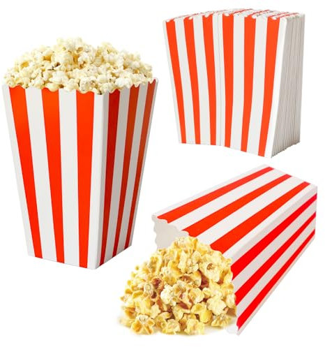 MIHURO 20 Stück Popcorn Tüten Popcorntüten Klein Candy Container Candy Boxen Papier Popcorn Eimer Pappe Snack Boxen für Kino Deko Partysnacks Bonbons Popcorn Geschenktüten Weihnachten